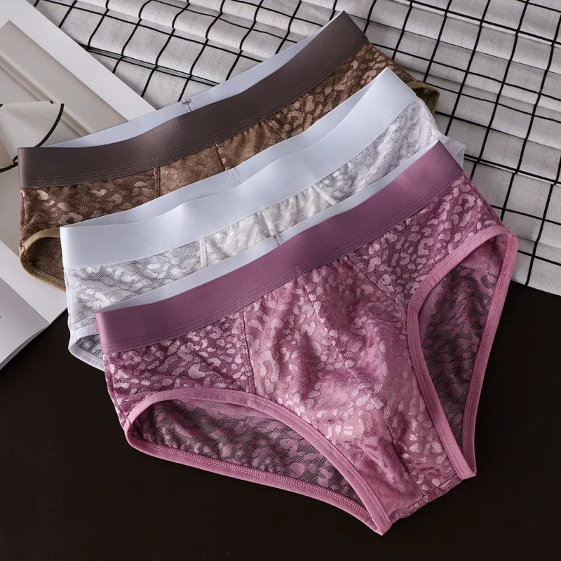 1/3PCS Summer Sexy Perspective Breathable Men's Panties Smooth Ice Silk Quick-dry Men's Briefs High Elastic Ultra-thin Underwear — image 14