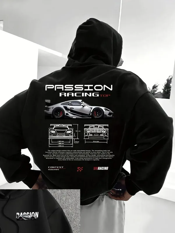 Men's casual hoodie alphabet print loose fit - Bahrain streetwear 22ss men clothing hoodies hoodie men one piece haikyuu