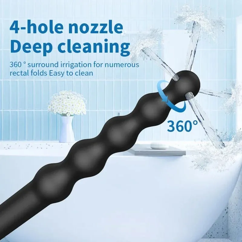 Silikone Lange 58 cm Anal Perler Plug Dilator Douche Klyster Vagina Rensesæt Buttplug Sprøjte Brusehoved Gay Sex Legetøj Til Par