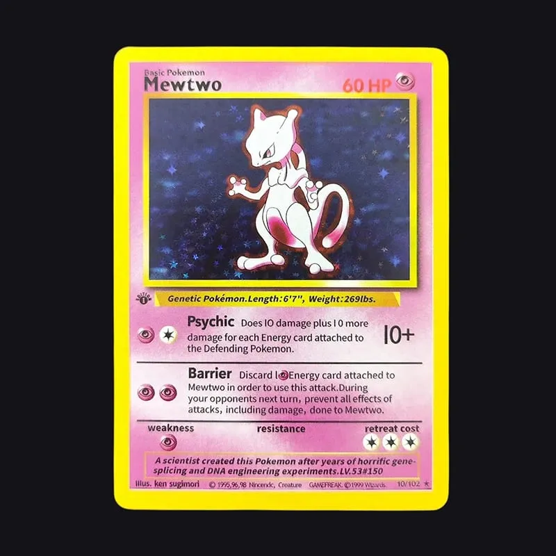 Proxy PKM English GAME 1ST EDITION Charizard Blastoise Venusaur Mewtwo Holo TCG Game Collection Card — image 16