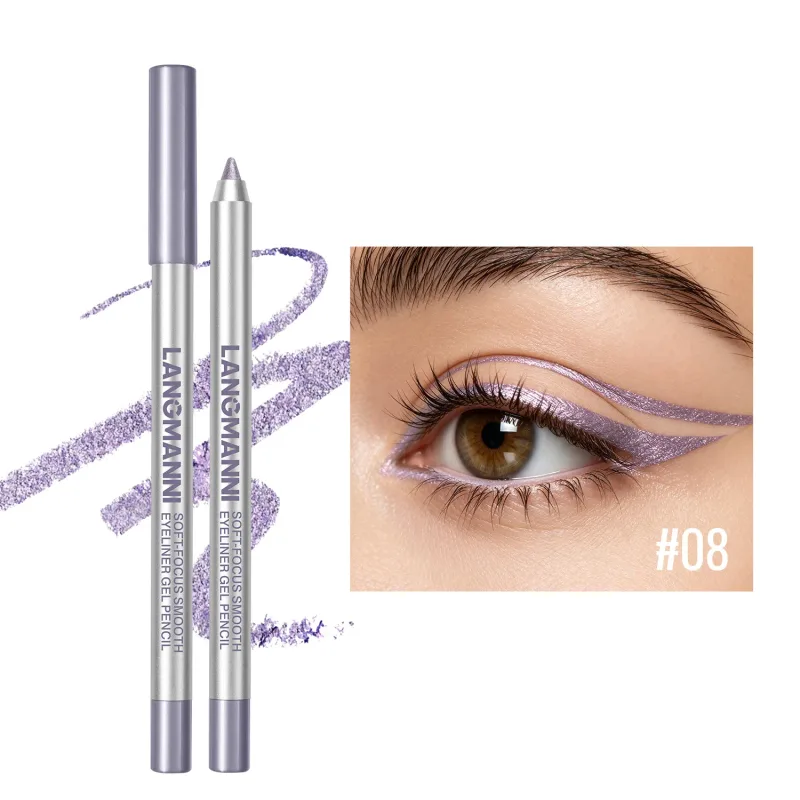 Lápiz delineador de ojos brillante nacarado resistente al agua y al sudor, lápiz de Gel de larga duración, suave, fácil de colorear, maquillaje de ojos para mujer — image 15