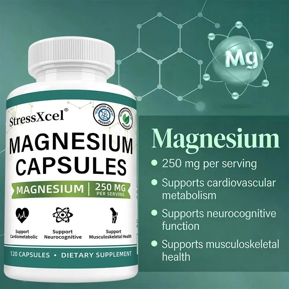 Magnesium Glycinate 250mg with Zinc Vitamin D3 & B6 for Sleep Relaxation Immune Health Absorption 120 Capsules — image 5
