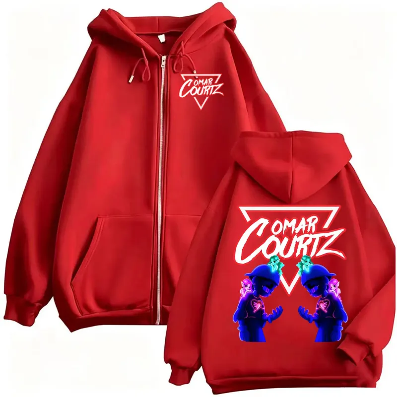 Omar Courtz Por Si Manana No Estoy Tour 2026 Zip Up Hoodies Men Women Retro Hip Hop Pop Music Sweatshirt Jacket Coats Streetwear — image 9