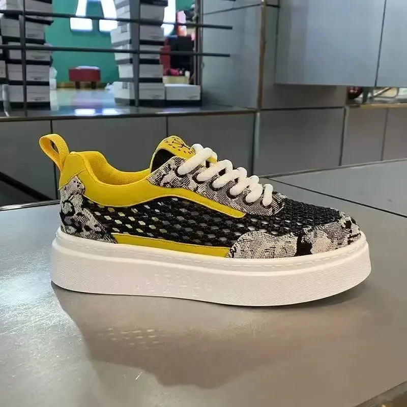 Summer Hollow Men's Casual Shoes Fashion Breathable Board Shoes Anti Slip Sport Footwear Lightweight Platform Walking Sneakers