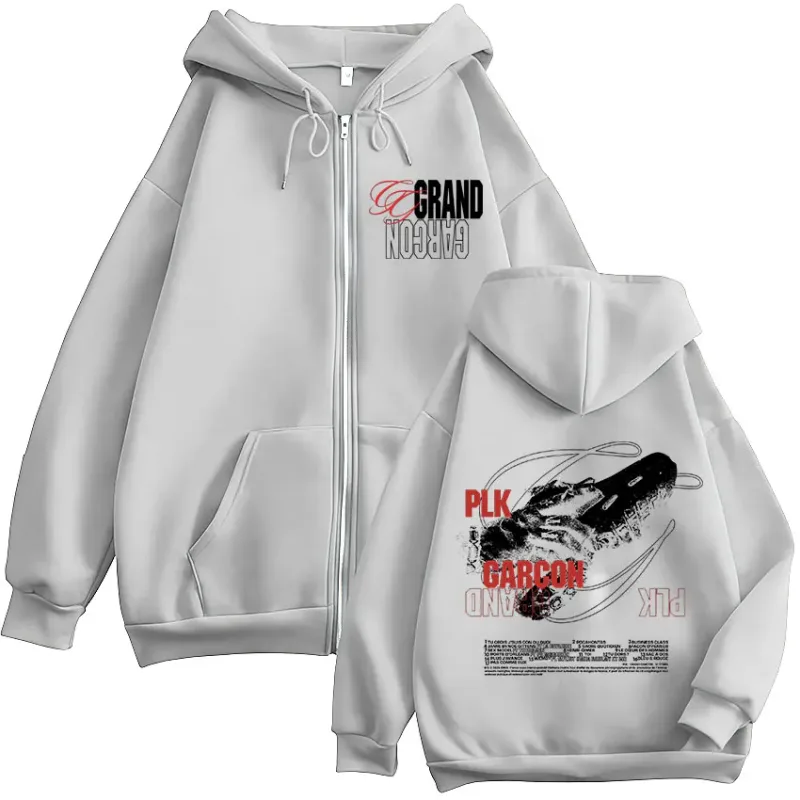 Rapper PLK Grand Garçon 2026 Album Tour Zipper Hoodies Men Women Clothing Fashion Zip Up Fleece Hooded Sweatshirts Jacket Coats — image 7