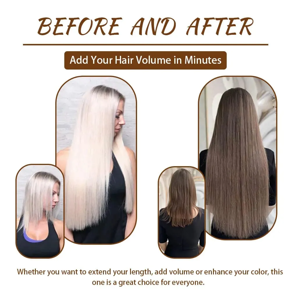 4Pcs/Set 11 Clips 22 Inches 220g Beach Waves Clip in Hair Extensions Sandy Blonde Champagne Heat Resistant Synthetic Hairpiece — image 5