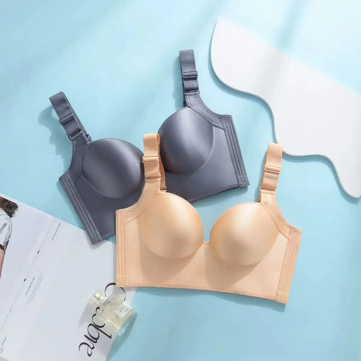 Wireless Push Up Bra for Women Full Coverage Adjustable Plus Size Lingerie C D E Cup 34-48 Solid Color Underwear