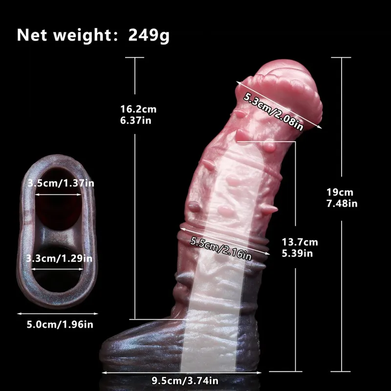 7.2in Realistic Penis Sleeve Reusable Penis Sleeve with Cock Ring Silicone Penis Enlarger Sleeve Male Adult Sex Toy for Men — image 11