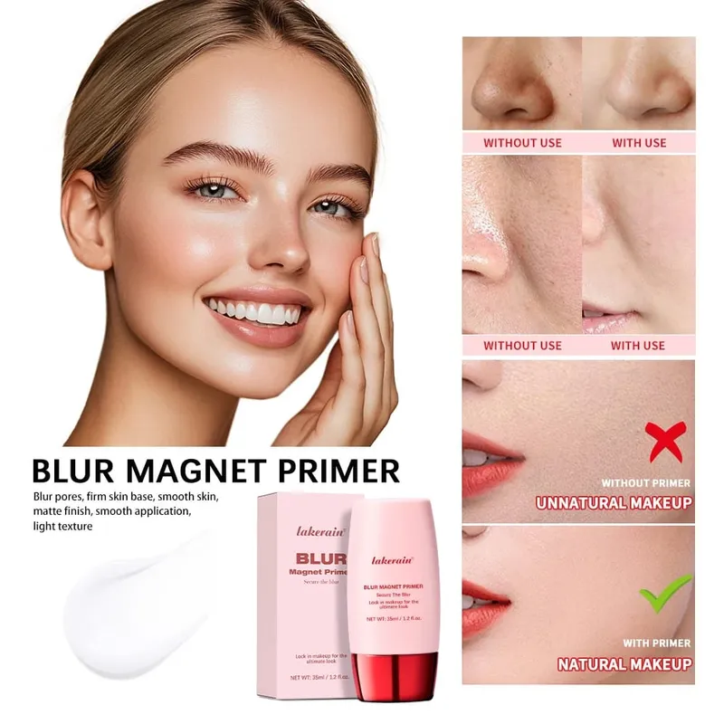 Blur Magnet Primer & Penghapus Foundation Stick Tahan Lama Meminimalkan Pori-pori Wajah Halus Kontrol Minyak Matte Hadiah Natal