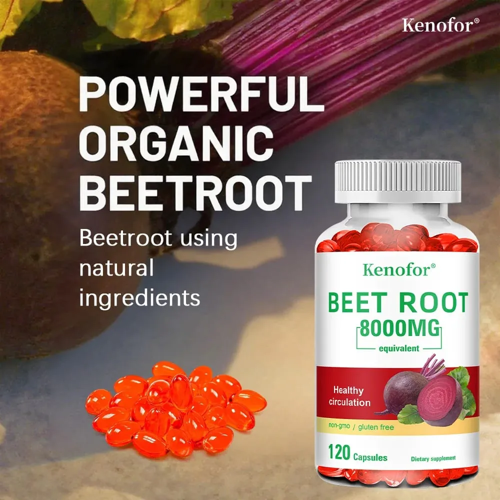 Beetroot Powder Extract Capsules - With Black Pepper for Nitric Oxide Heart & Blood Pressure Health Energy & Endurance Support — image 6