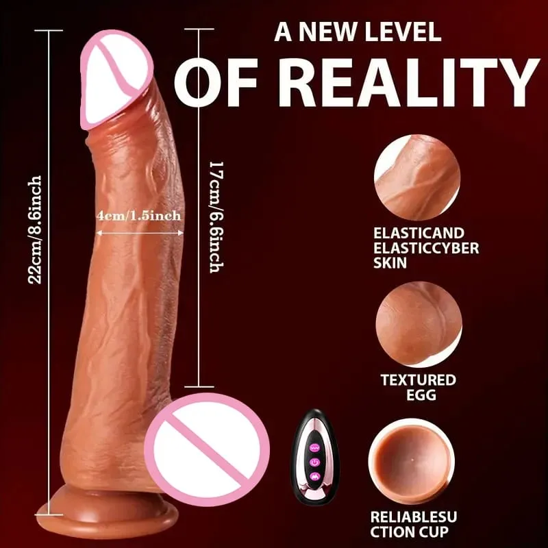 Pênis grande pênis vibrador realista vibrador telescópico feminino masturbador anal plug para mulheres empurrando brinquedos sexuais adultos masculino sex shop — image 9