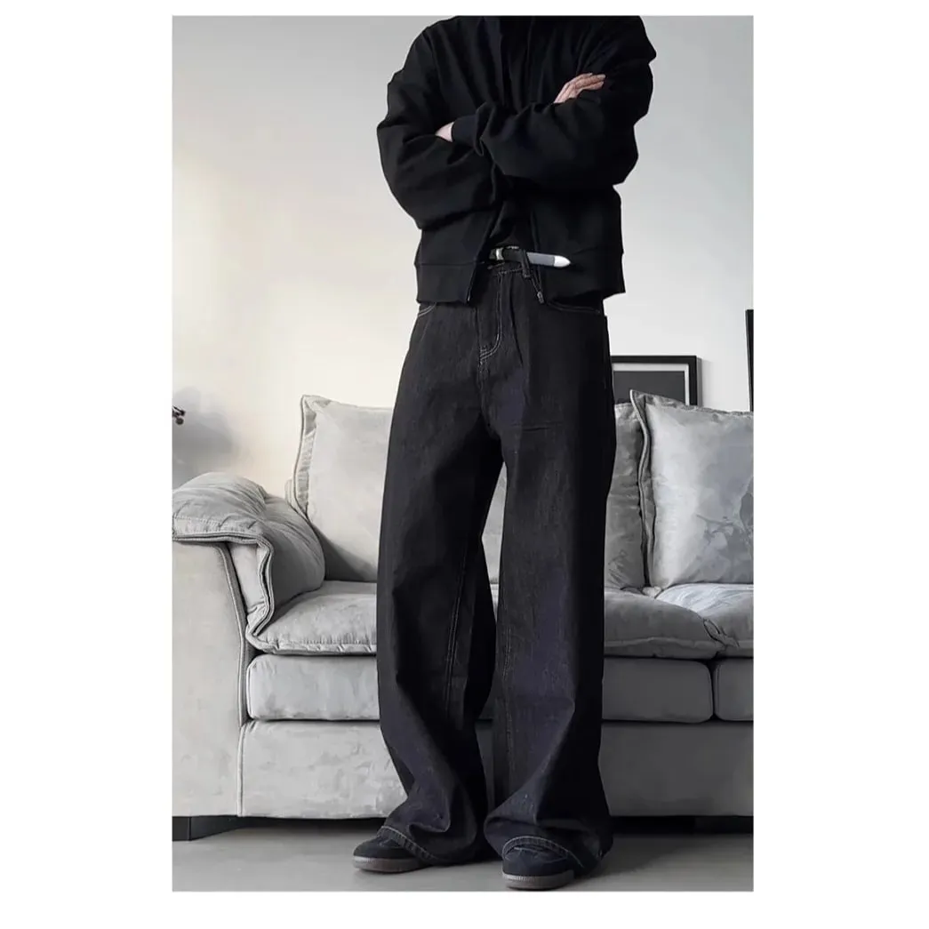 American Washed Retro Classic Straight Loose Autumn And Winter Men's And Women's Jeans