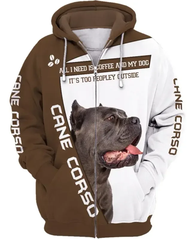New Cane Corso Dog 3D Print Zipper Hoodies Streetwear Men Women Casual Hooded Sweatshirts Oversized Tracksuit Coat Man Clothing — image 2