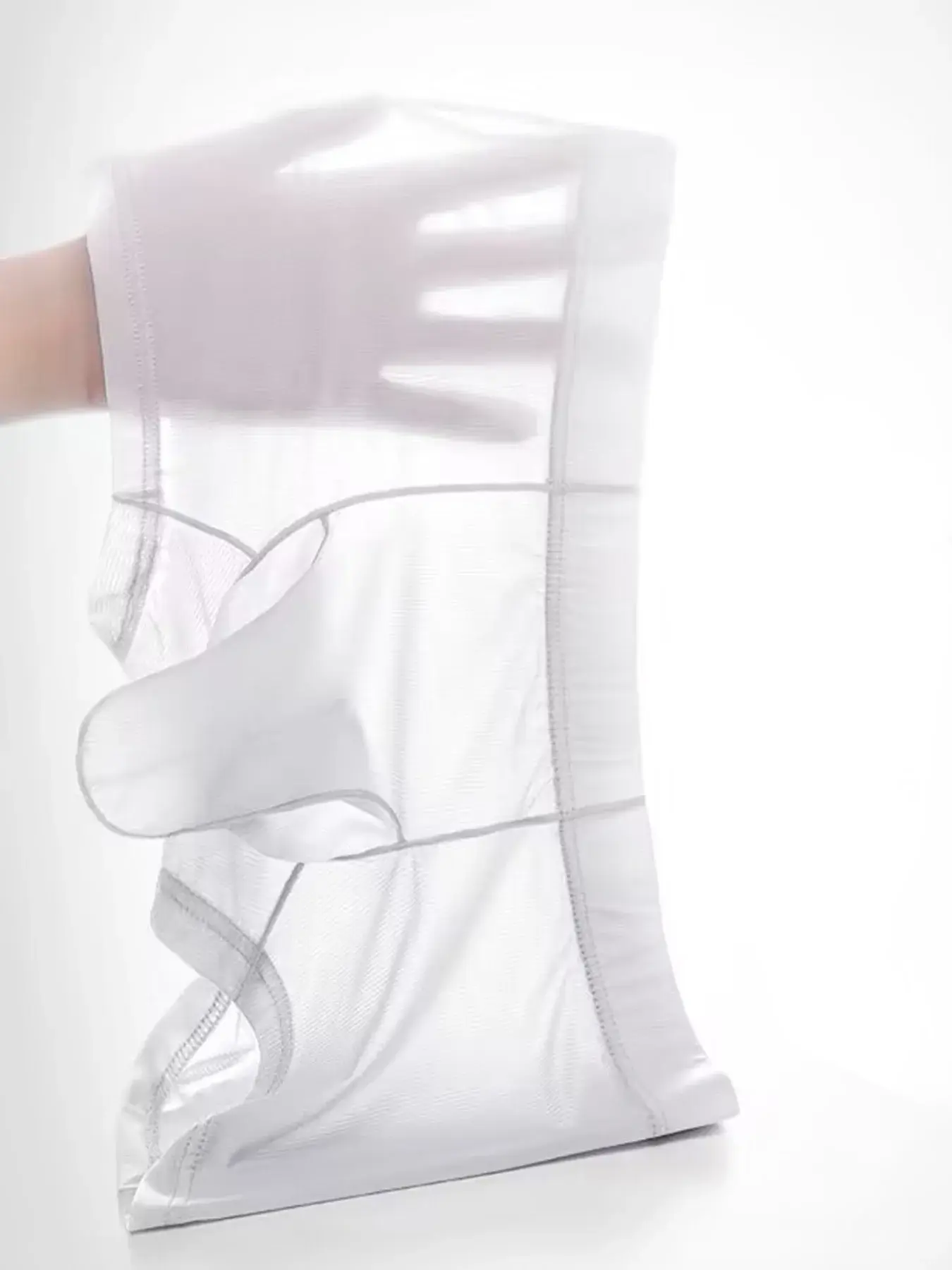Genomskinliga boxerbyxor Herr Sexiga underkläder Ultratunna kalsonger Se Through Ice Sidenbyxor Släta glansiga underkläder — image 7