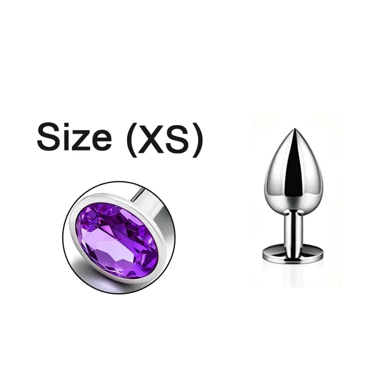 Metal Anal Plug 5 Size Butt Plug Butt Toy Adult Game Masturbator Anal XS/S/M/L/XL Diamond Sex Toy for Adult Products — image 4
