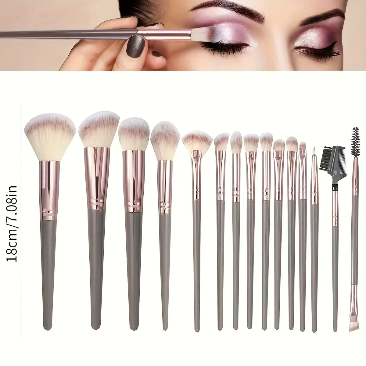 Valentine's Day Makeup Brush Set Multifunctional Face Eye Blush Powder Contour Foundation Tool Kit Full Set of Makeup Brushes — image 4