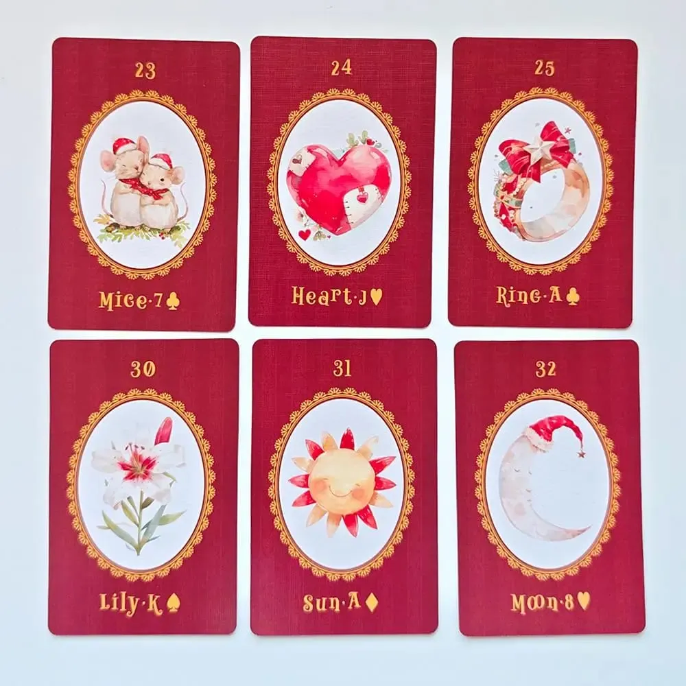 Christmas Carol Lenormand Deck 9*6cm 42 Pcs Cute Christmas-themed Lenormand Cards Printed on 350GSM Double-embossed Cardstock — image 5