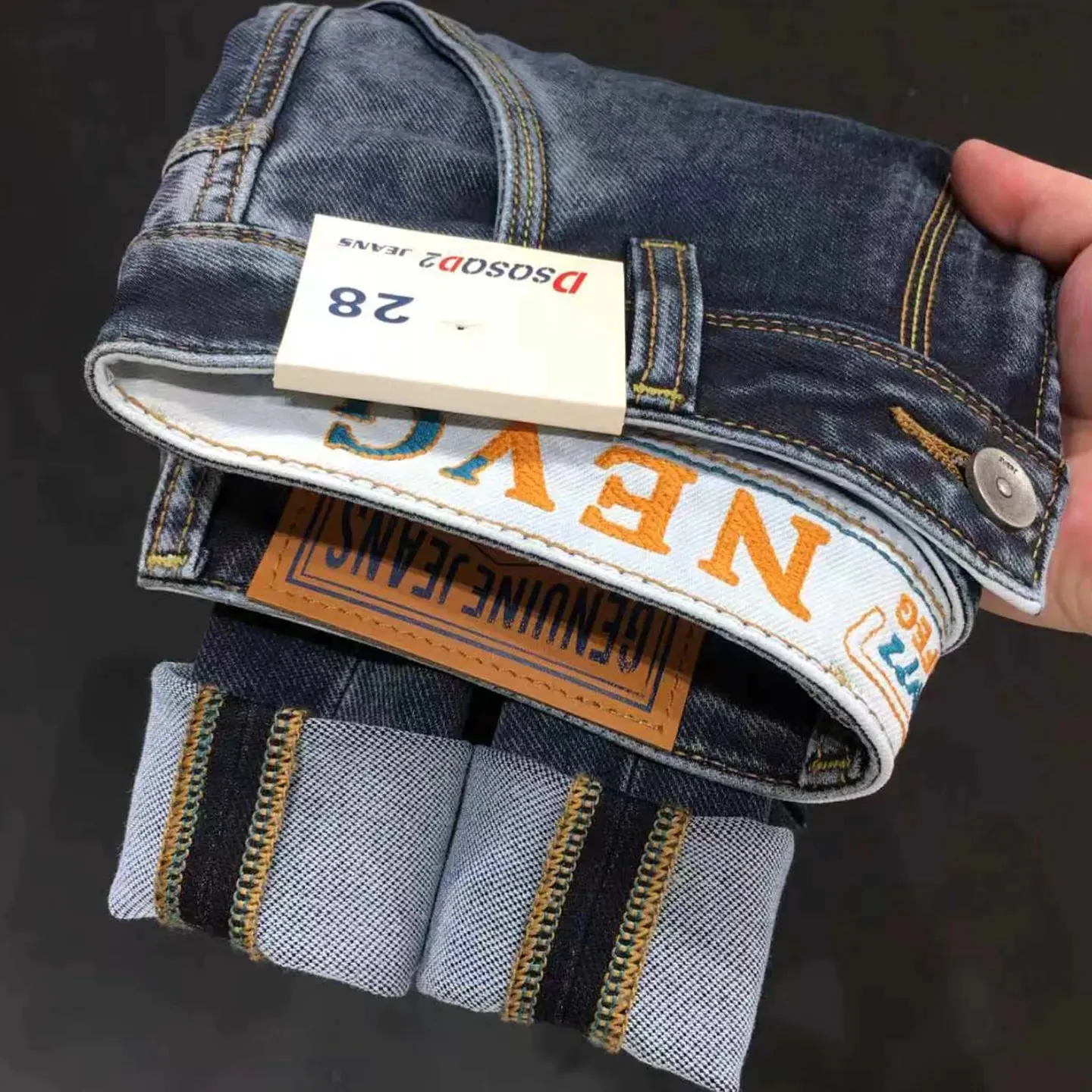 High Quality Trendy Summer 2026 New Arrival Denim Jeans for Men Trendy Blue Grey Casual Stretch Slim-fit Stretch Pants Trousers