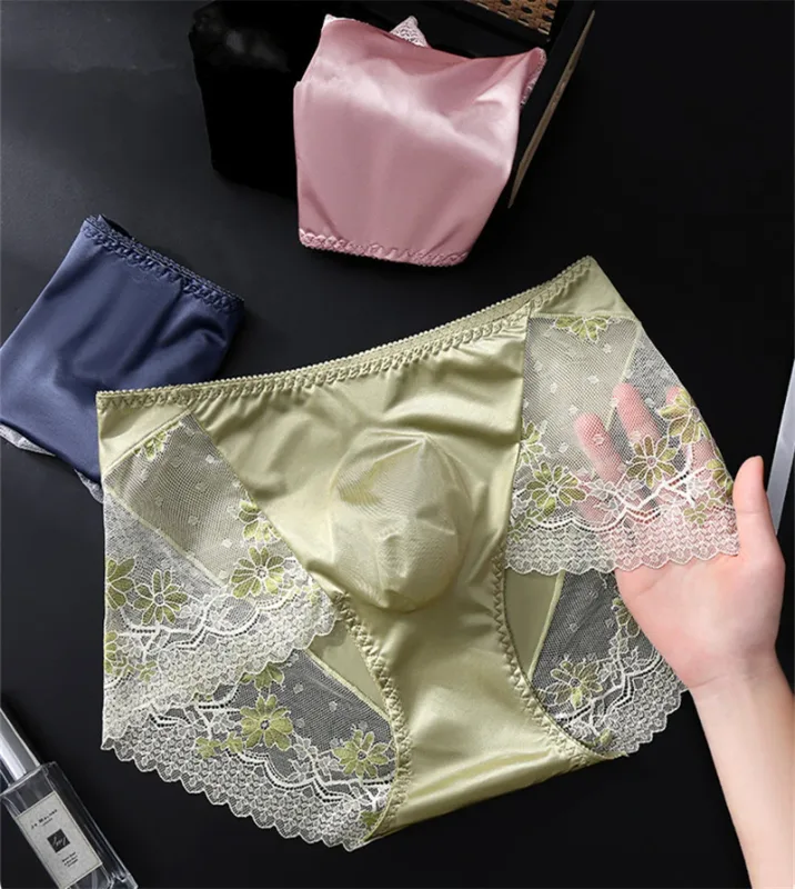New Men's underwear Light luxury cuecas masculino adults 18 plus size satin lace 3D bag calzoncillos hombre sexys shopping tøy — image 10