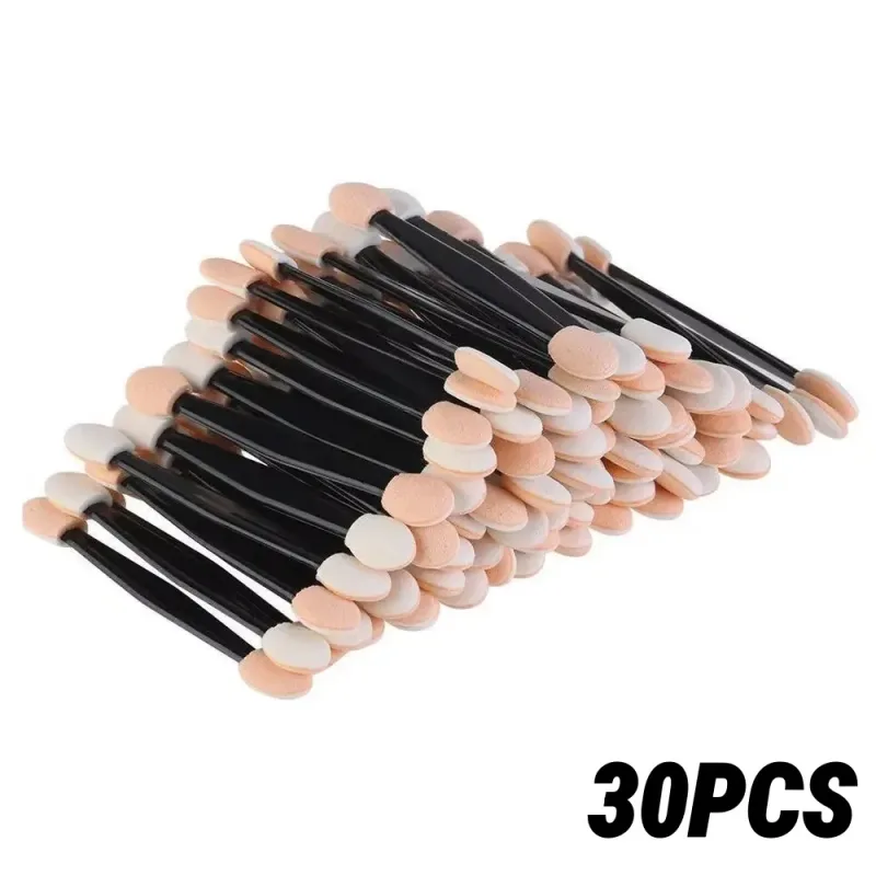 30/50pcs Double Sided Eyeshadow Applicators In Bulk Sponge Eye Shadow Brushes Disposable Mini Makeup Brushes Nail Powder Brushes