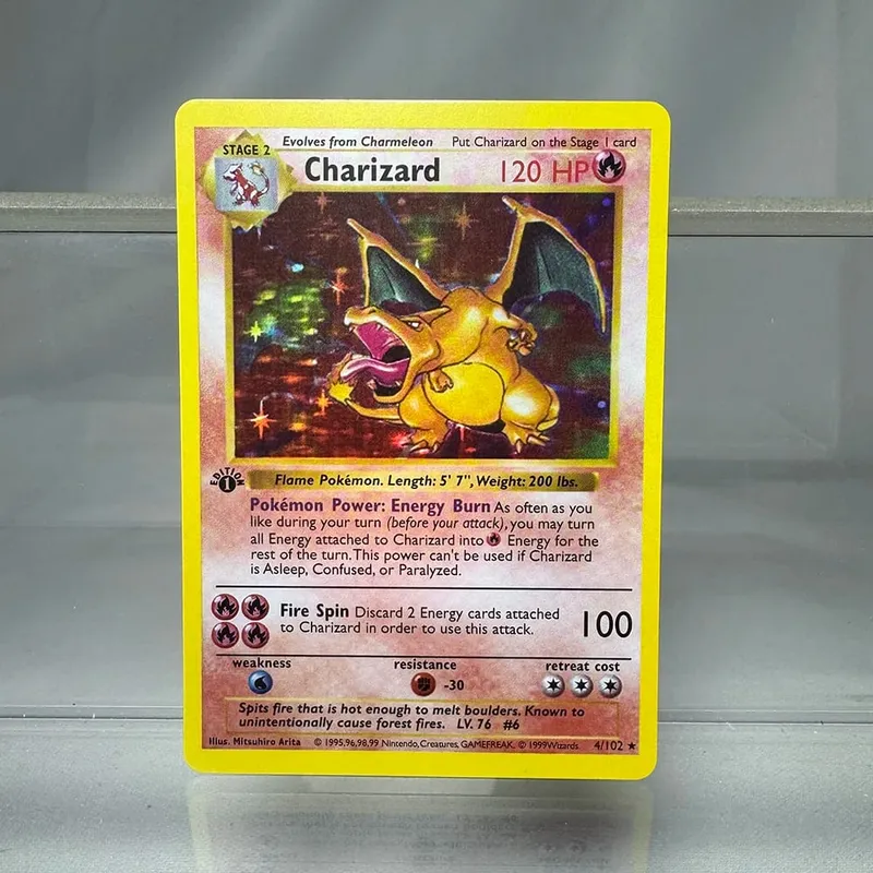 PKM Cards 1st Edition Charizard Blastoise Dragonite 1996 Base Set Single Foil Cards Game Collection Cards PTCG Proxy Cards