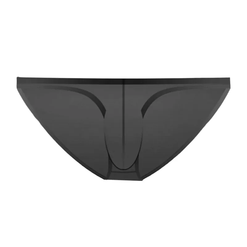1PC été nouveaux sous-vêtements hommes glace soie slips Ultra-mince Transparent respirant Sexy confortable taille basse caleçons pour hommes 3256809692642600