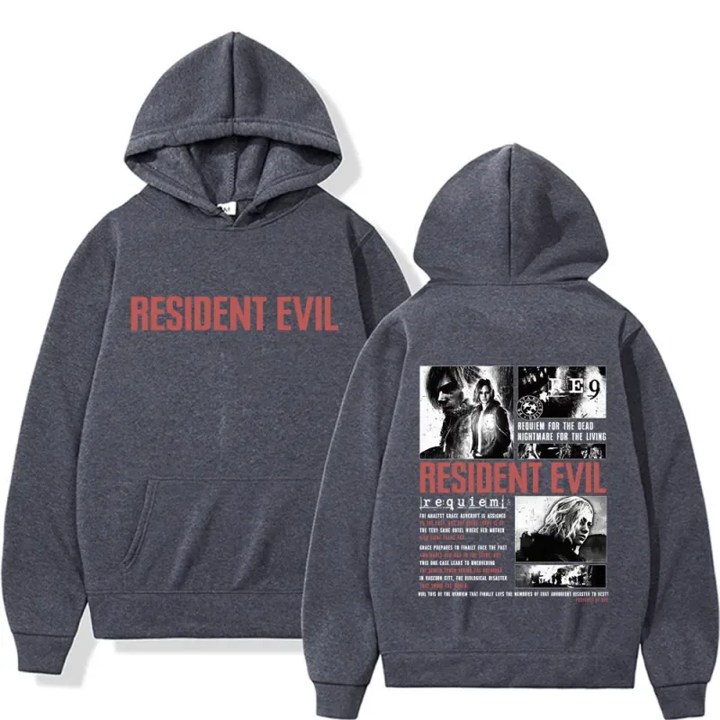 Resident Evil Requiem Sweatshirts Leon Kennedy Grace Ashcroft 90s Vintage Hoodies Men Women Fashion Classic Pullovers Streetwear — image 3