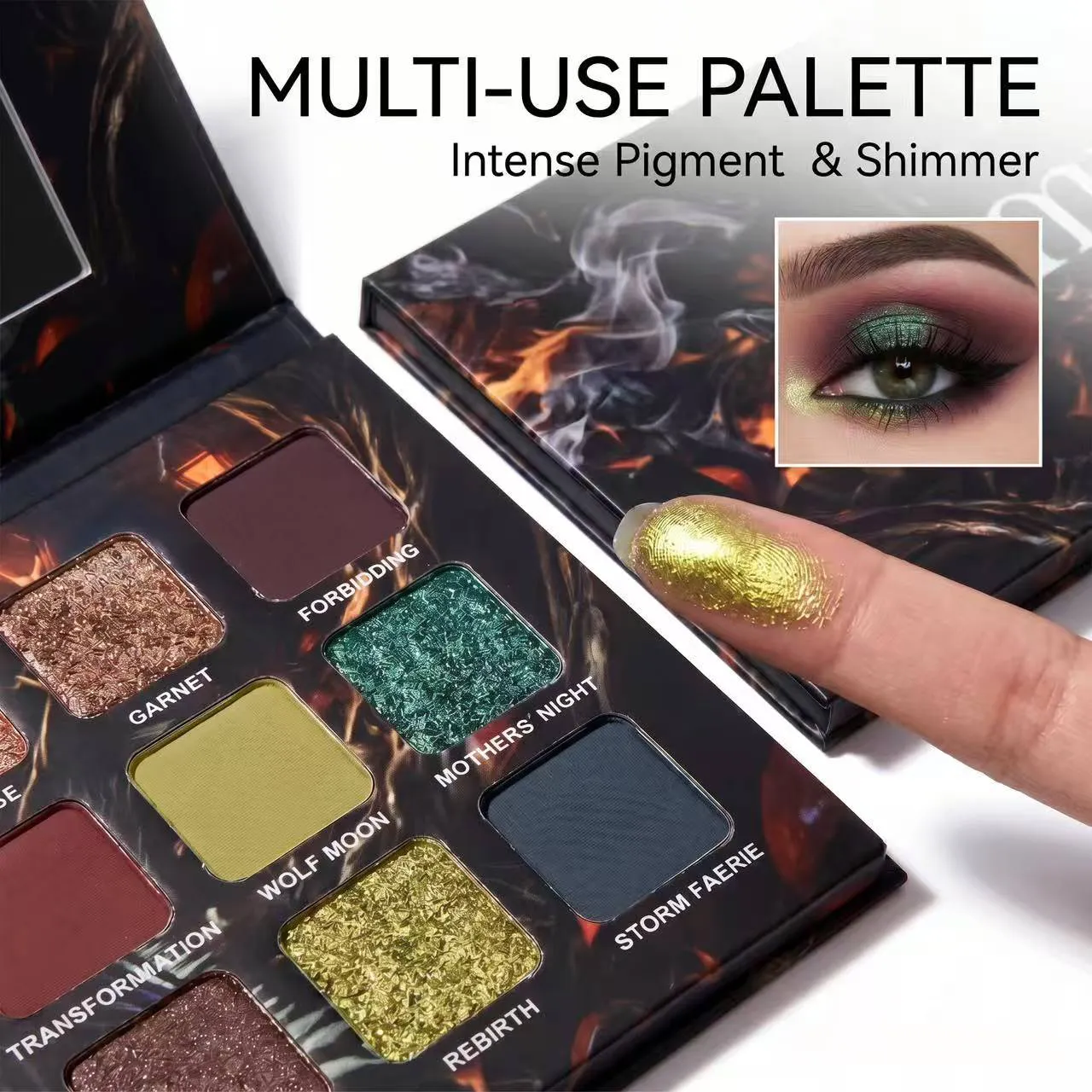 Dark Color Smoke 15 Color Eye Shadow Plate Glitter Shimmer Eyeshadow Palette Velvety Matte&Satin Finish for Eyes Long Lasting — image 5