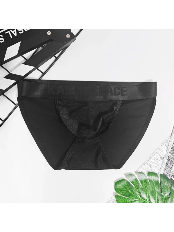 Men's Solid-Color Low-Waist Triangle Underwear Breathable Sexy Bottom Pants Trendy 1-Piece Set Mature Style Promotional Price — image 4