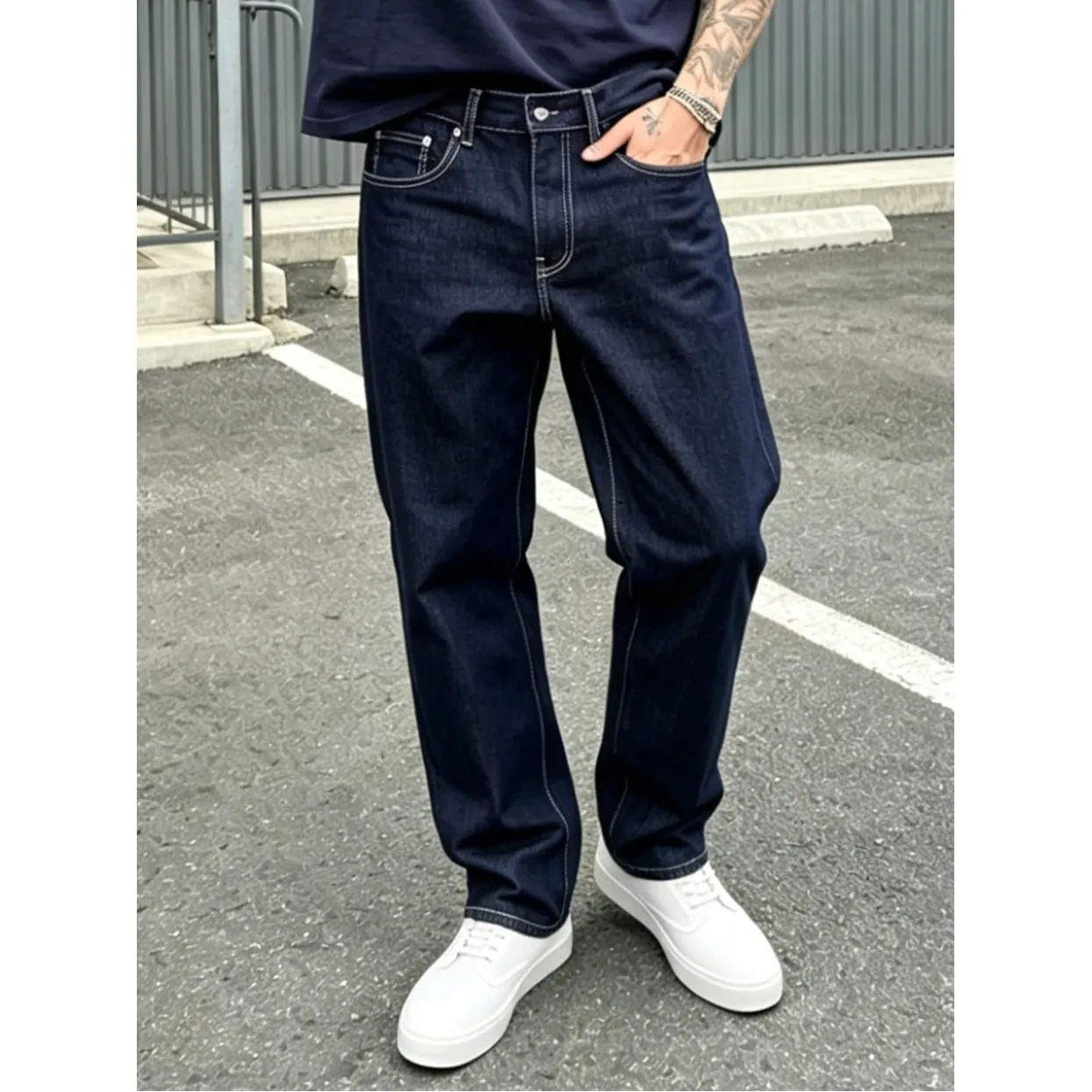 Classic Men Jeans Pure Color Stretch Skinny Man Pants Comfort Denim Straight Fit Minimalist Street High Quality