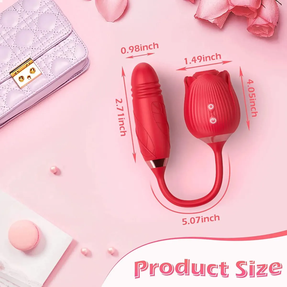 Powerful Rose Sucking Thrusting Vibrator Clitoral Nipple Stimulator G-Spot Massager Rechargeable Waterproof Sex Toy for Women