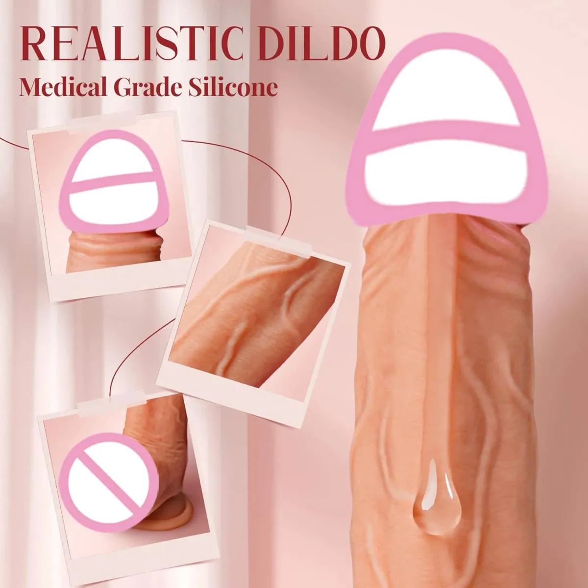 Riesiger realistischer Silikon-Fernbedienungsdildo, der vibrierende weibliche Sexspielzeuge, Penetration, G-Punkt, Klitoris, Vagina, Orgasmus-Massagegerät — image 3