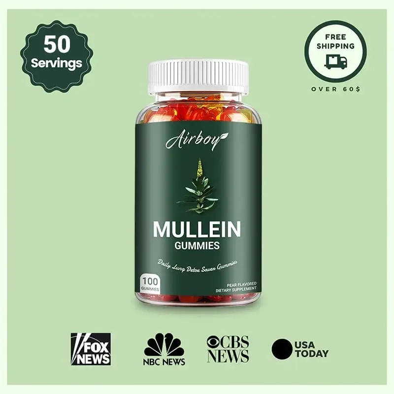 Mullein Gummies - Supports Clear Lungs & Respiratory Health Natural Detoxification Enhanced Immune Function