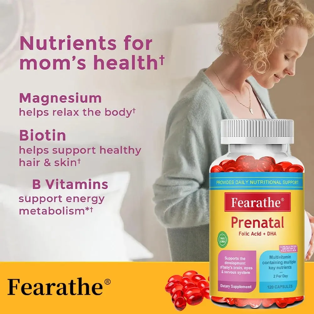 Prenatal Multivitamin with Biotin and Folic Acid for Enhanced Nutrient Absorption Gluten-free Non-GMO 120 Capsules — image 5