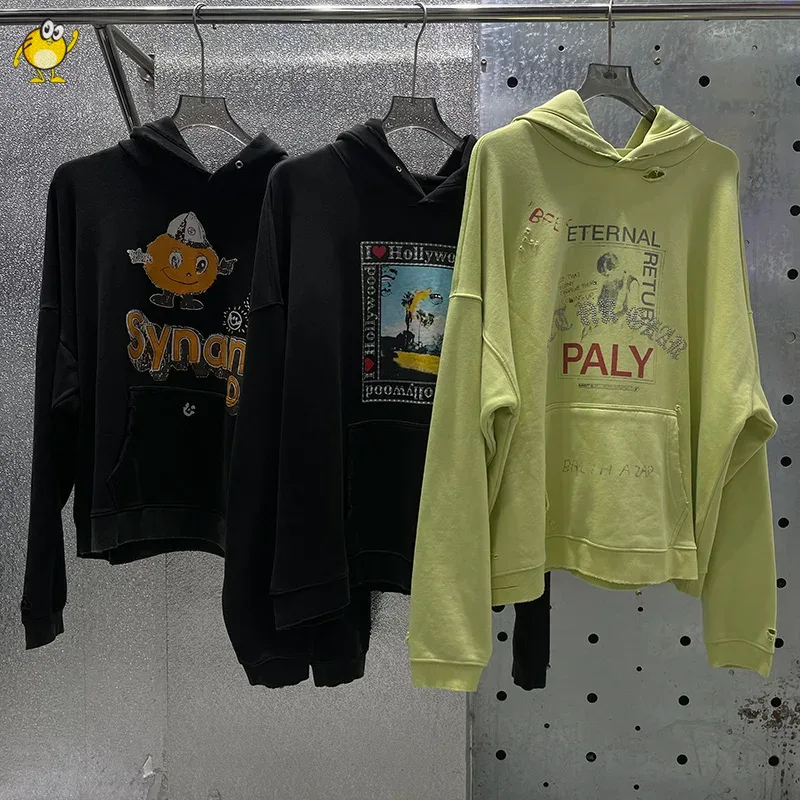 Washed Blue PALY Hoodies Men Woman Vintage Damaged Hole Old Casual High Quality Hip Hop Fashion Zipper Sweatshirts — image 8