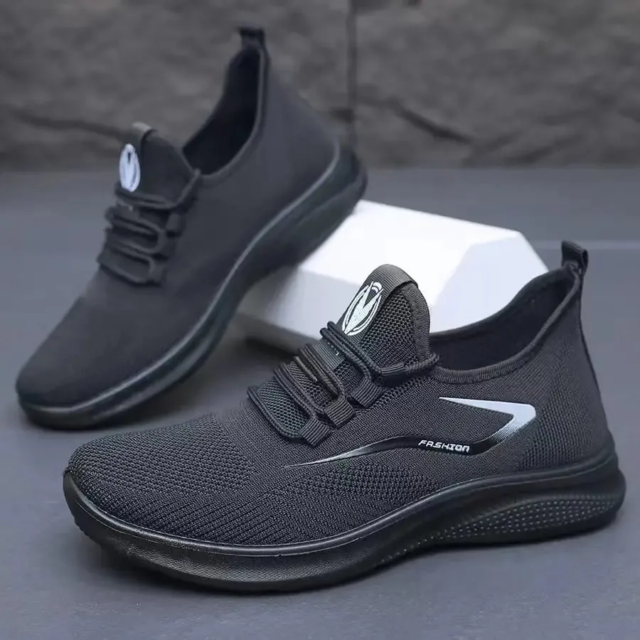 Breathable Air Knit Upper Slip On Shoes Flexible Soft Non Slip Sole Casual Running Trainers For All Season Daily Wear