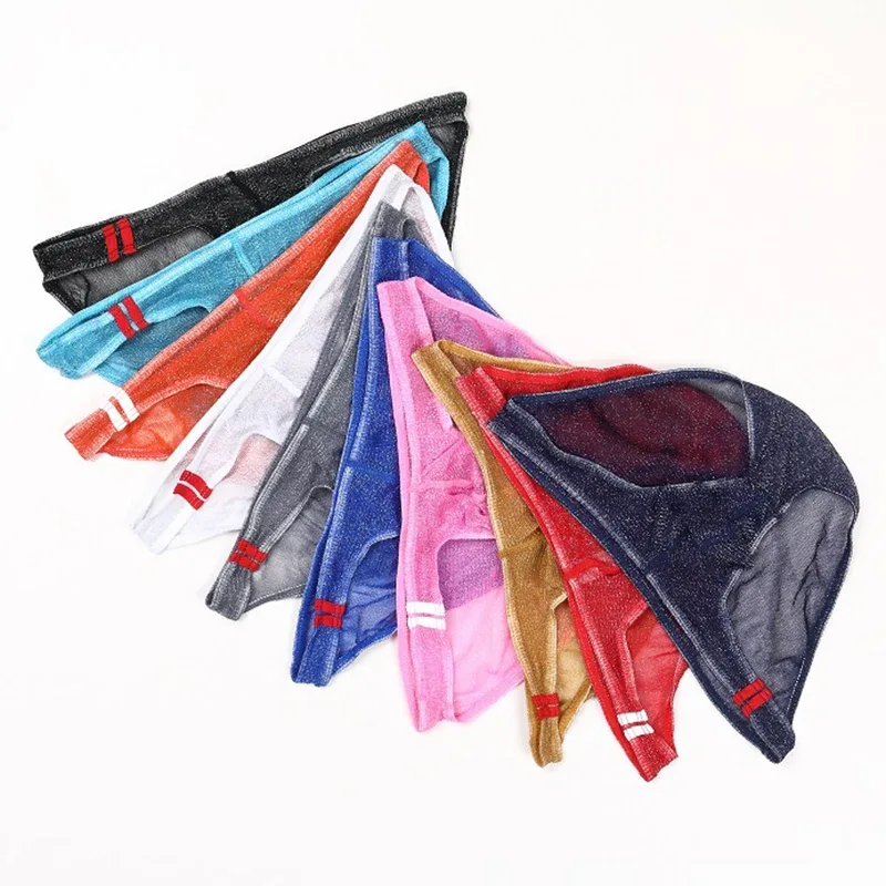 Sous-vêtements pour hommes, slips Ultra fins, taille basse, culotte respirante en maille — image 10
