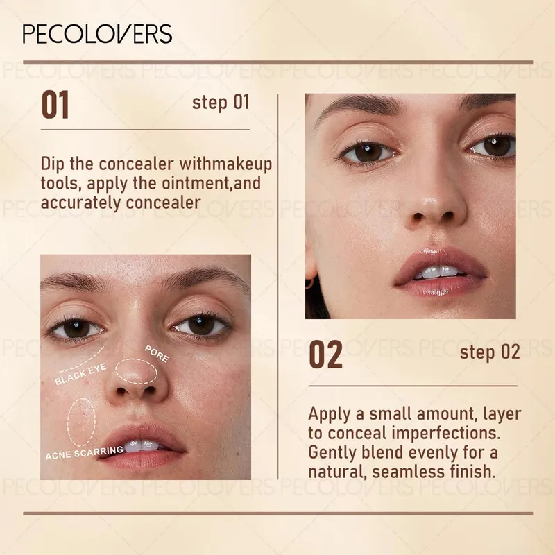 6 ชิ้น/เซ็ต All-in-One Face Base Kit Pore Minimizing Primer Stick คอนซีลเลอร์ 3 สีพร้อมแปรงรองพื้นแบบไม่มีน้ำมัน — image 4