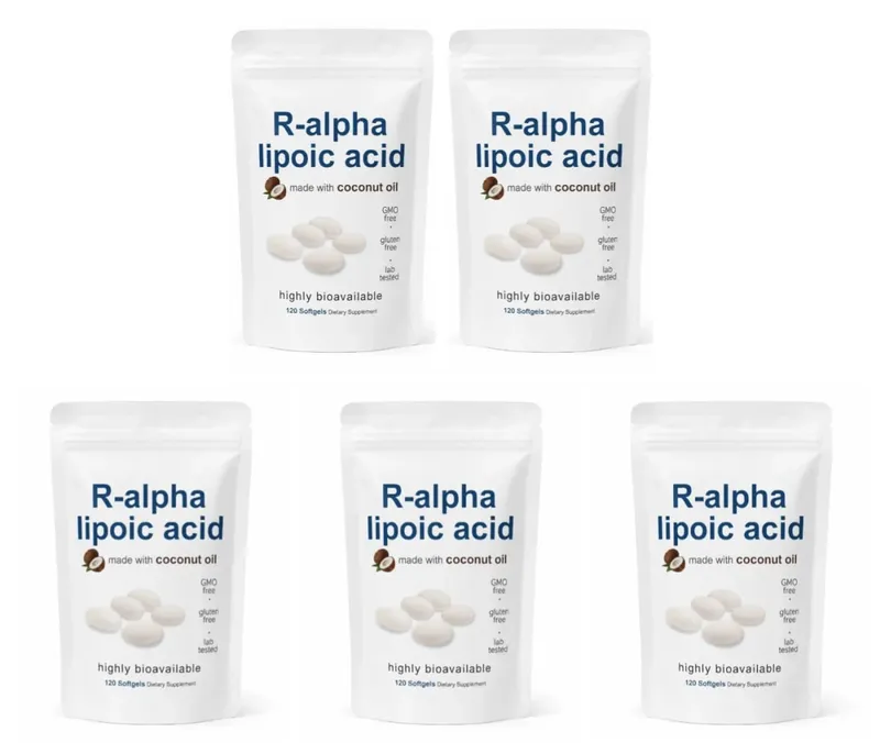 Alpha Lipoic Acid 600mg Softgels with MCT Oil Antioxidant Dietary Supplement Non GMO Gluten Free Soy Free 120 Softgels for Adult — image 11