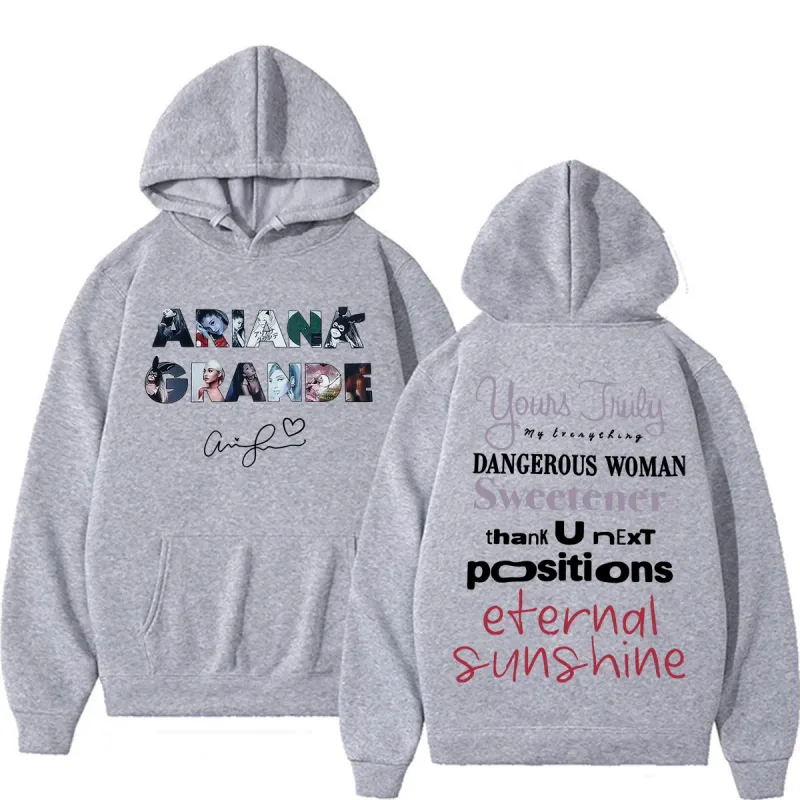 Singer Ariana Grande Album Tour Graphic Hoodies Men Women Fashion Classic Vintage Sweatshirts Autumn/Winter Casual Fleece Hoodie — image 10