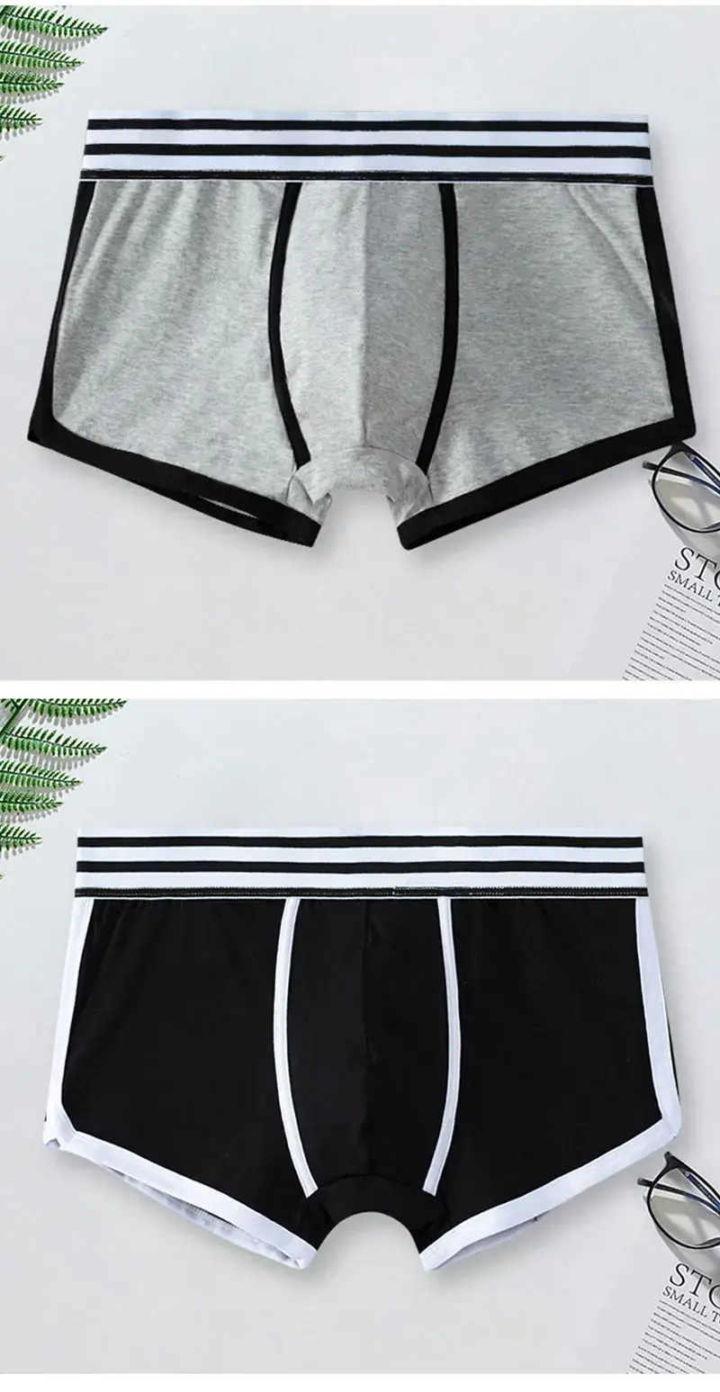 Lelaki Seluar Dalam Lembut Batang Kapas Seluar Dalam Berkualiti Tinggi U Convex Pouch Seluar Dalam Cueca Pinggang Tengah Bernafas Seluar Boxer Homme