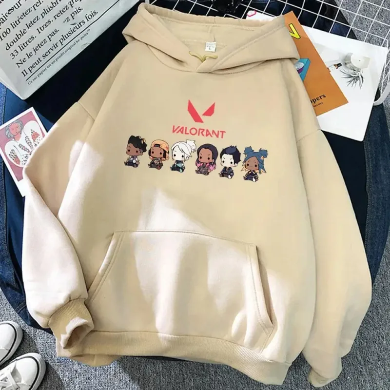 Valorant Anime 2D Print Ανδρικό βαμβακερό φούτερ με κουκούλα casual oversized πουλόβερ Δημοφιλές streetwear fashion φούτερ Trend Ανδρικά ρούχα — image 4