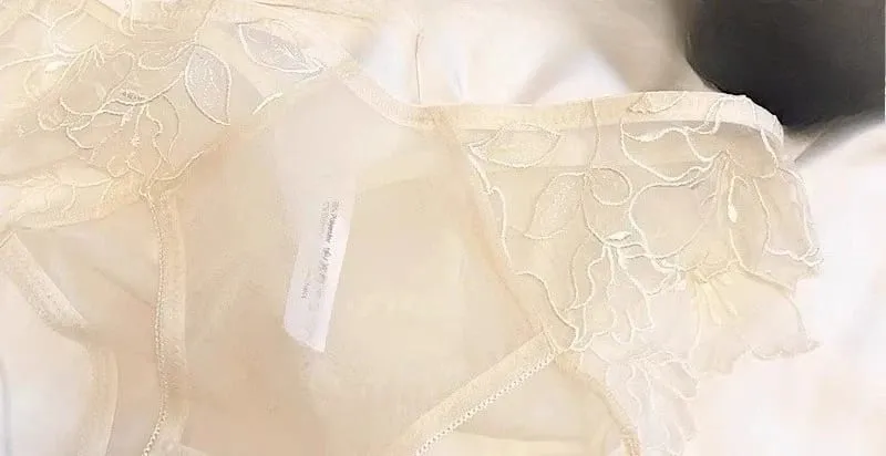 フランス刺繍レース Bralette ワイヤレストライアングルカップブラジャー女性のためのエレガントな下着セット薄型ストラップ小さな胸カバー MOYISU — image 13