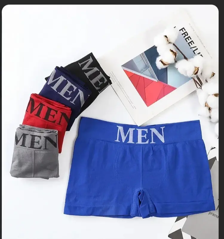 3Pcs/Lot Men's Panties Underwear Boxers Breathable Man Boxer Solid Underpants Comfortable Male Brand Shorts Black Blue Underwear — image 7