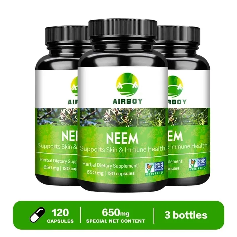 Biologisch neemsupplement - Kruidenacnesupplementen die een heldere huid ondersteunen en detox ondersteunen de gezondheid van het immuunsysteem