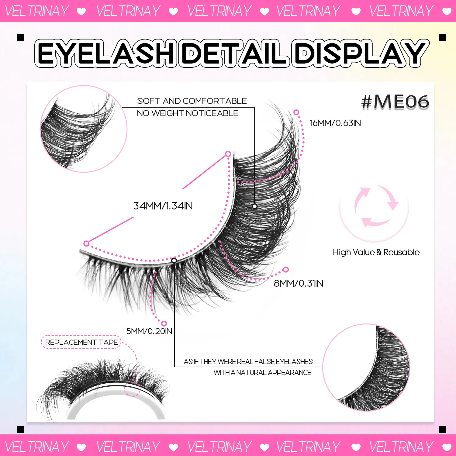 NO Glue Strips Lashes Natural Half Lashes Clear Band Short False Eyelashes Replaceable Eyelash Strips Eye Makeup — image 7