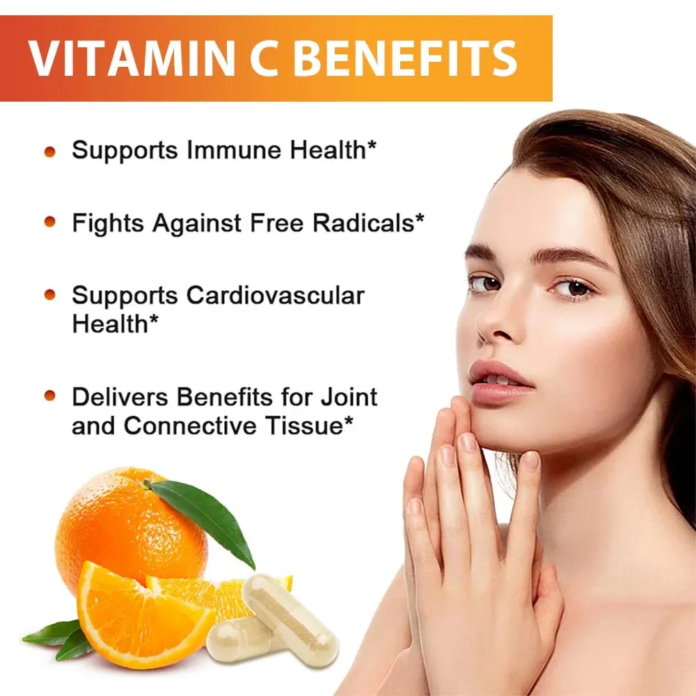1700 Mg Liposome Vitamin C - Supports Immunity Replenishes Energy Promotes Collagen Production Improves Skin Health