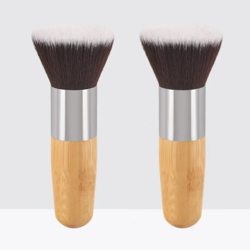 Kuas Foundation Gagang Bambu Kuas Rias Bedak Longgar Krim Foundation Cair Kontur Perona Pipi Alat Kecantikan Wajah Profesional