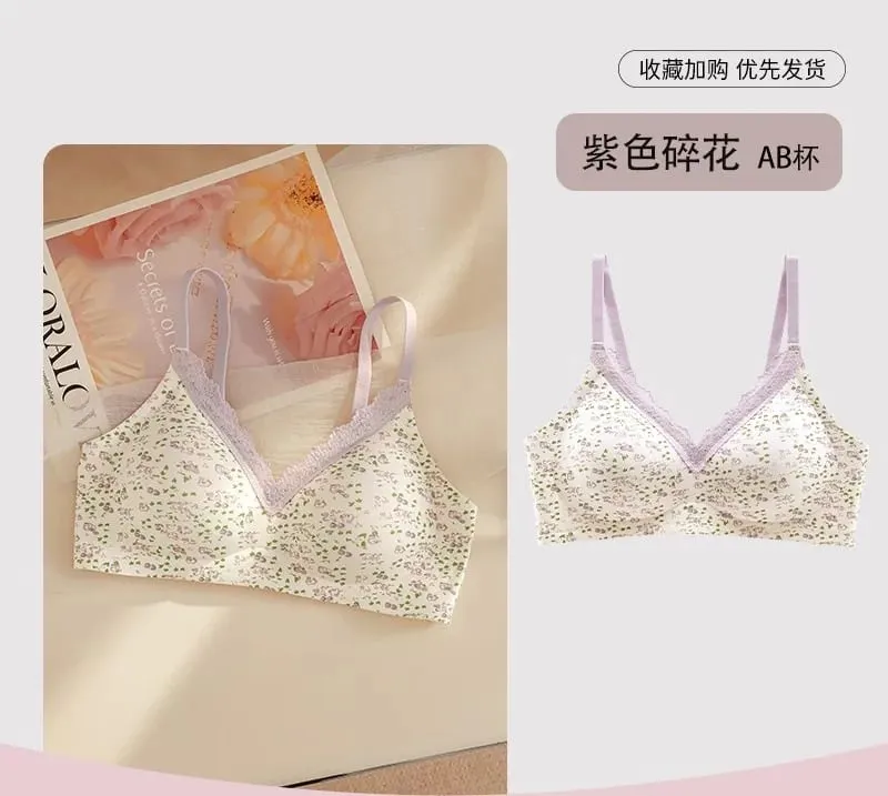 Purely desirable French-style floral lace lingerie for women with small busts designed to enhance the bust gather side breasts — image 8