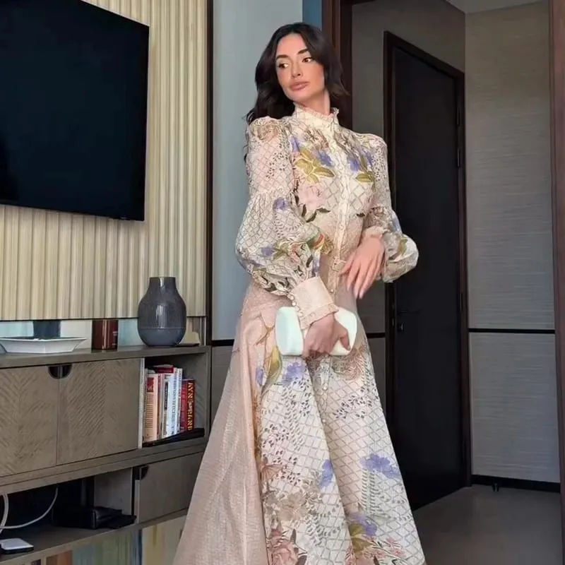 Printed Women's Maxi Dresses O-neck Big Swing Oversized Dress Irregular Hem Dresses Bohemian Female Robes Loose Partywear New — image 6